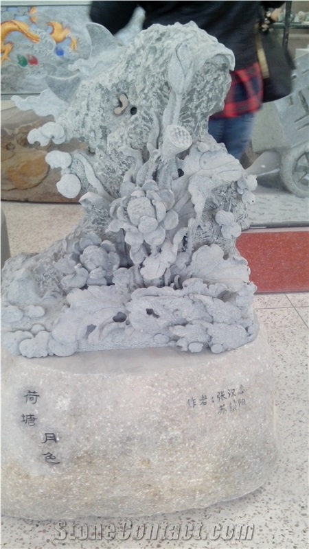 Outdoor Landscaping Spindrift Sculpture/Statue for Sale, Grey Granite Statues