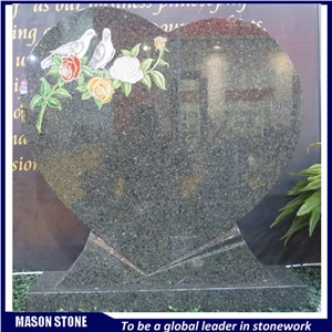 Line Carving Headstone, Heart Style Monument,Western Style Tombstone