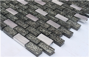 China Glass Mixed Aluminium Mosaic Manufacture Nv0032 15x32x8mm Silk Road Metal