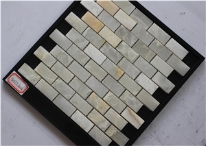 China Honey Onyx Mosaic Manufacture Stone Material Rectangle White/Yellow A047y