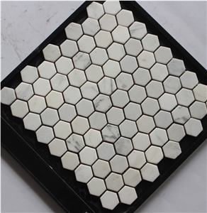Volakas Marble Mosaic,White Marble Mosaic China Manufacture A120-6