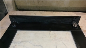 Black Slate Fireplace Panel with Corbles and Shelf
