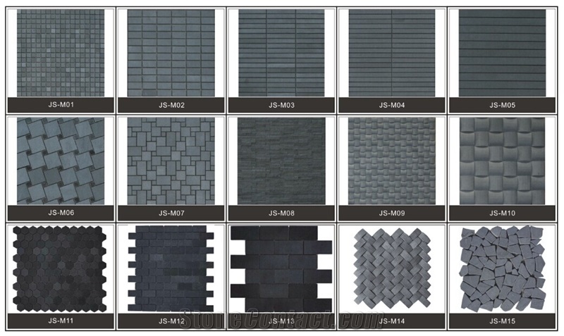 China Grey Basalt Mosaics,Lava Stone Mosaics,Basaltina Mosaics,Basalto Mosaics,Inca Grey Mosaics,China Basalt Mosaic