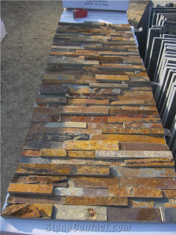 China Rusty Slate Stacked Stone,Cultured Stone,Ledge Stone for Wall Panel Decor