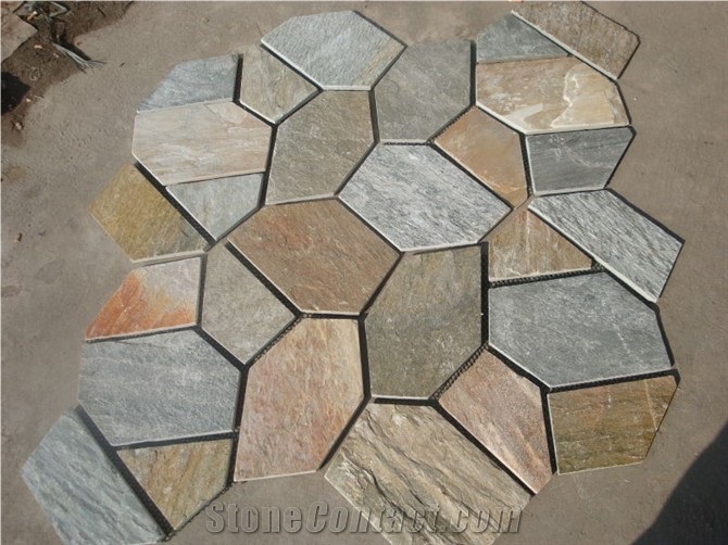 China Slate Cube Stone&Pavers / Rusty Slate Cobblestone / Paving Stone