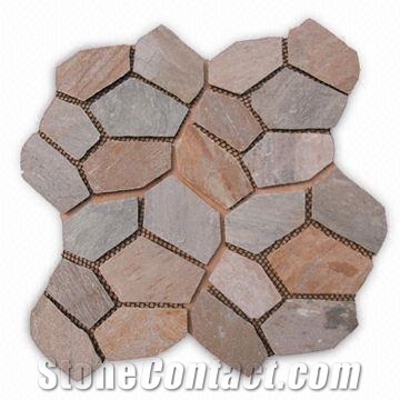 China Slate Cube Stone&Pavers / Rusty Slate Cobblestone / Paving Stone