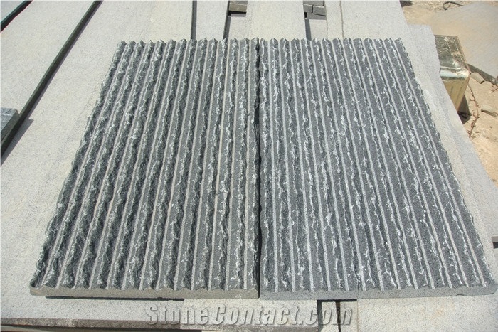 Chinese Grey Basalt Basalt Half Planed Tiles for Walling,Flooring Slabs & Tiles