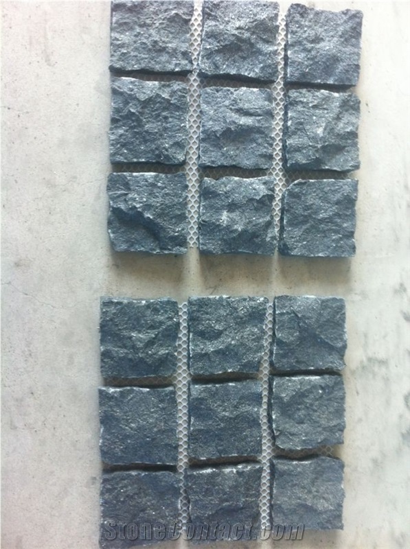 G684 Black Basalt Tumbled Paving Stone / Black Pearl Paving Stone / Cobble and Cube Stone
