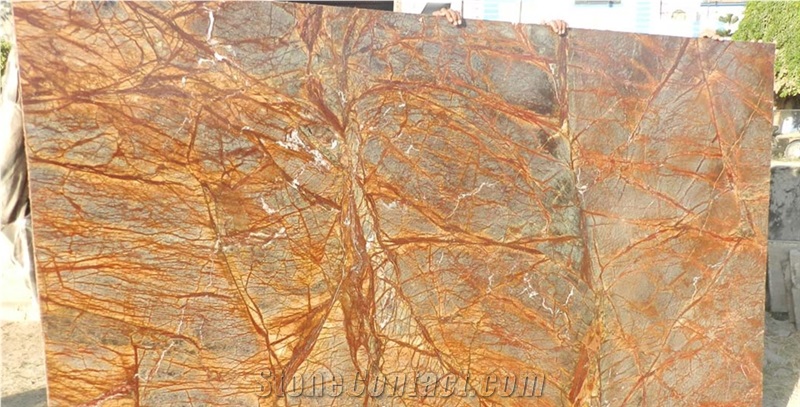 Rain Forest Brown Marble Tiles & Slabs, Brown Polished Marble Flooring Tiles, Walling Tiles