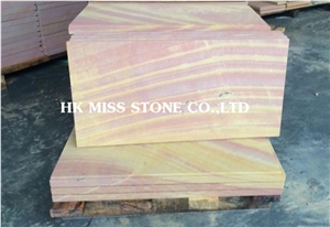Rainbow Sandstone Slabs & Tiles, China Multiple Color Sandstone,Polished/Honed