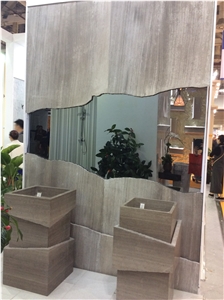 Wooden Marble Sinks/Wall Cladding/Tiles/Slabs/Mosaic/Cultural Stone,Polished Decoration Material,Quarry Owner