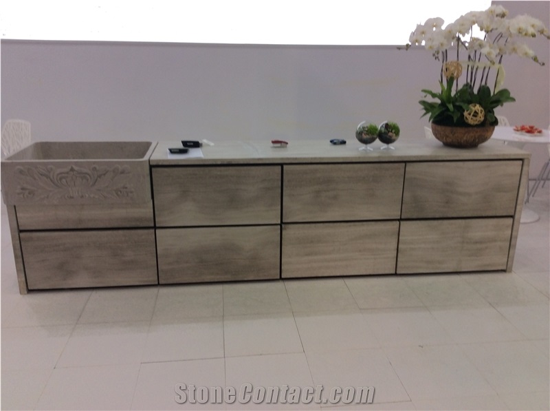 Wooden White Tiles for Tables,Wall Cladding,Sinks,China White Marble,Wood Vein Marble,Quarry Owner