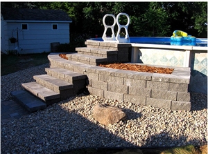 Free Standing Pool Stairs and Step Pavers