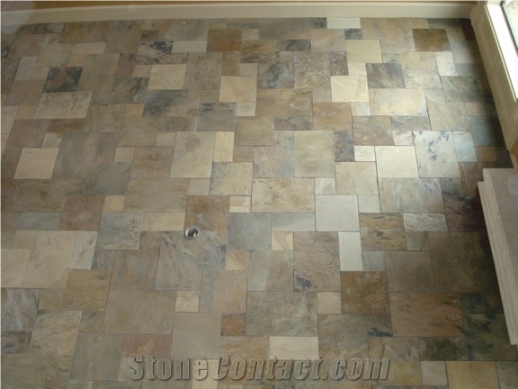 Brazilian Rust Slate - Multicolor Slate Floor Pattern
