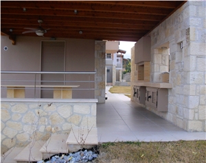 Irregular Afitos Stones Of Different Size And Shape Used For Wall Cladding