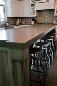 Amazon Grey Silestone Natural Quartz with a Leather Finish and Eased Edge Profile Kitchen Top