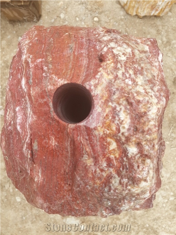 Drilled Red Onyx Monolith