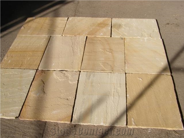 Golden Sandstone Sawn Cut Paving Tiles