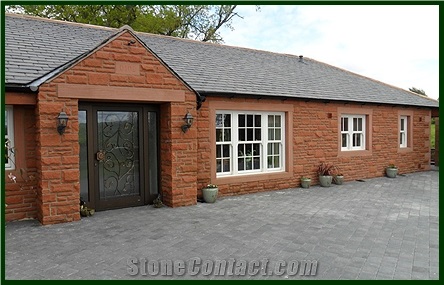Bowscar Lazenby Red Sandstone Pitched Walling