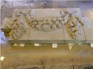 Scotch Buff Sandstone Hand Carved Floral Wall Panel