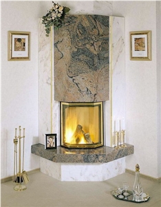 Ivory Juparana Granite Fireplace Surround