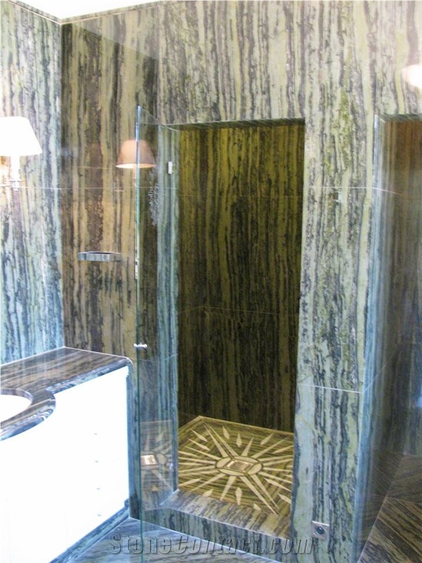 Green Wood Jade Marble Bathroom Top and Wall Covering