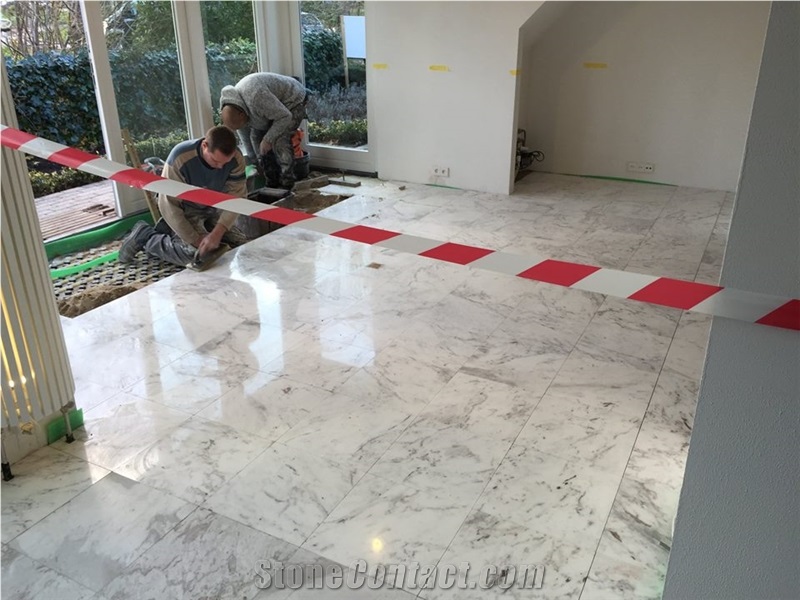 Macedonian White Marble Floor Tiles