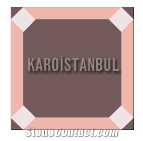 Karoistanbul Cement Tiles 20*20, Red Terrazzo and Quartz Stone Tiles Turkey