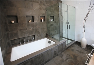 Gris Foussana Limestone Bathroom Design, Foussana Grey Limestone Bathroom Design