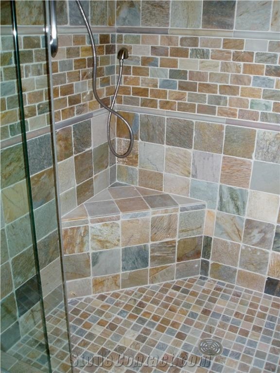 Slate Tiles Shower Wall And Floor From, Slate Tile Shower Floor