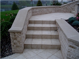 Texas Cream Limestone Sawn Garden Steps