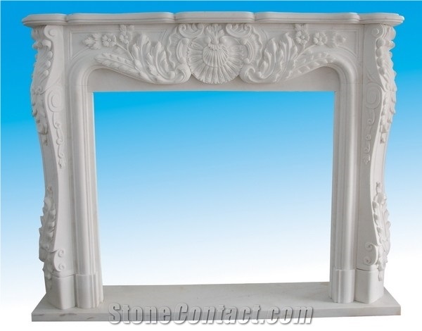 Sf-002, White Marble Fireplace
