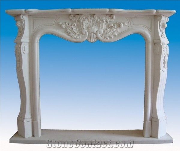Sf-005, White Marble Fireplace