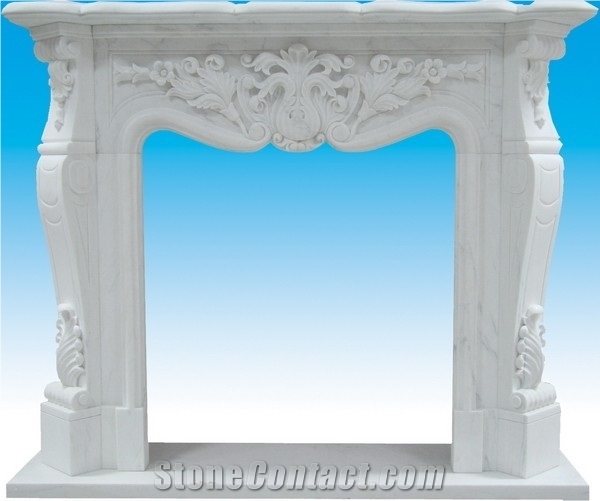 Sf-006, White Marble Fireplace