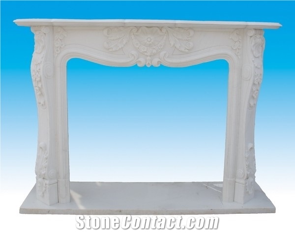 Sf-009, White Marble Fireplace