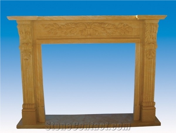 Sf-013, Brown Marble Fireplace