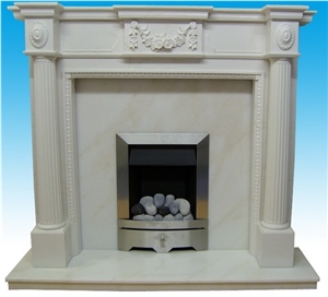 Sf-014, White Marble Fireplace
