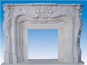 Sf-021, White Marble Fireplace