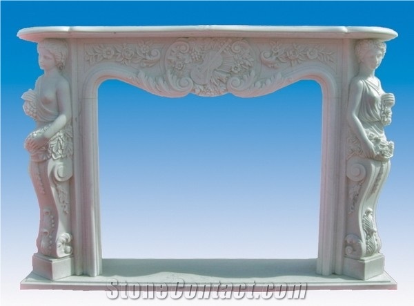 Sf-028, White Marble Fireplace