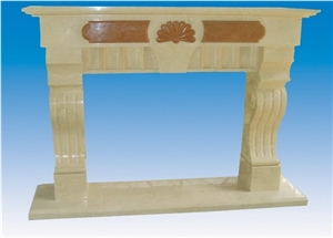 Ss-022, Beige Marble Fireplace