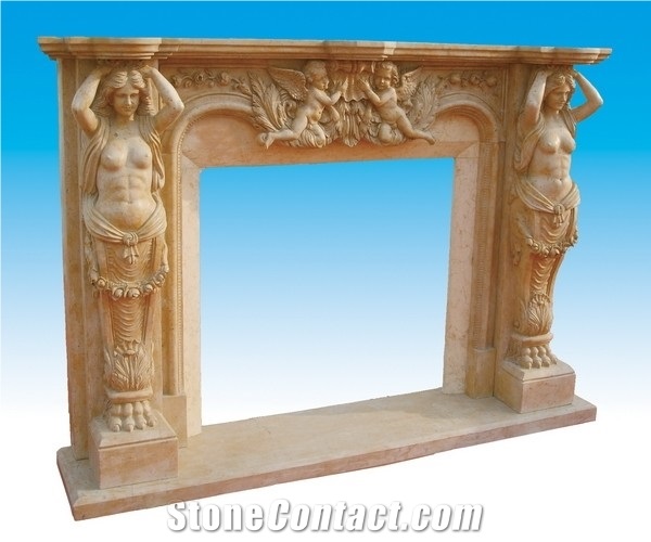 Ssf-024, Brown Marble Fireplace