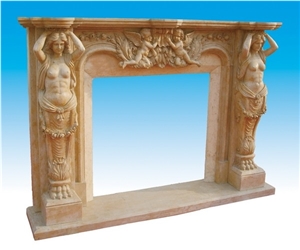 Ssf-024, Brown Marble Fireplace