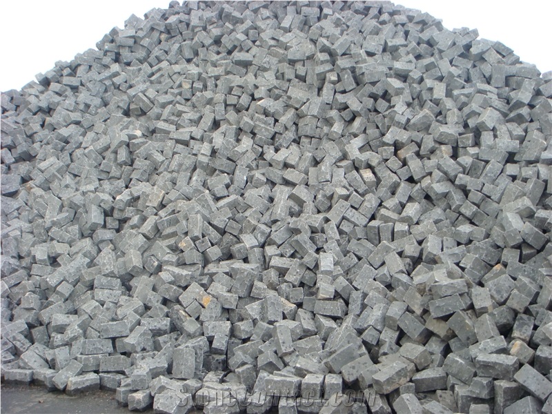Basalt Cube Stone Pavers, Grey Basalt Cube Stone