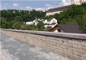 Wall Coping Made Of Mayen Basaltic Lava in the Form Of a Gable Roof