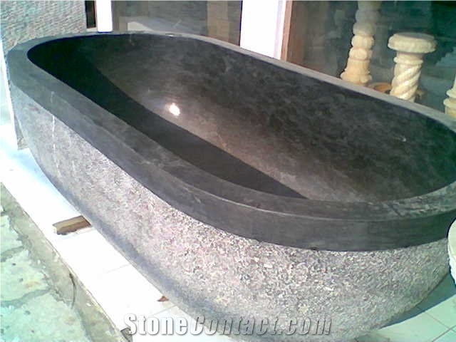 Indonesia Grey Basalt Solid Bath Tub