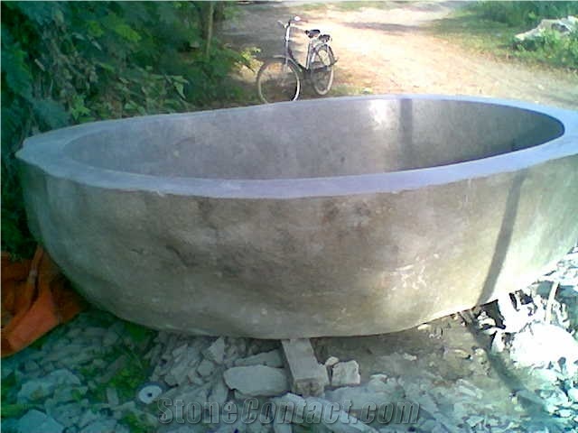 Indonesia Grey Basalt Solid Bath Tub