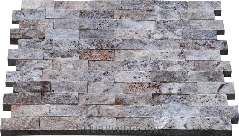 Silver Pearl Collection, Silver Travertine Mosaic