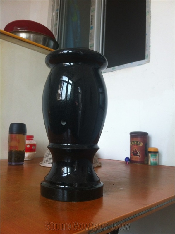 Granite Vase, Fengzhen Black Granite Flower Pot