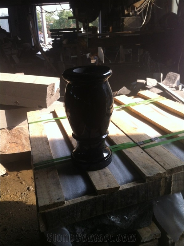 Granite Vase, Fengzhen Black Granite Flower Pot