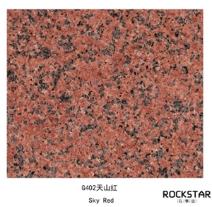 Cheap China Sky Red- Polished/Flamed/Bush Hammered Granite Slabs & Tiles